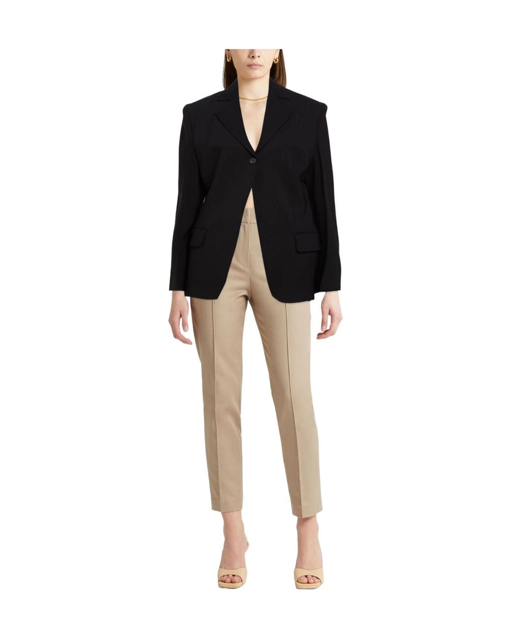 Sportmax Black Blazer Viscose, Polyamide, Elastane