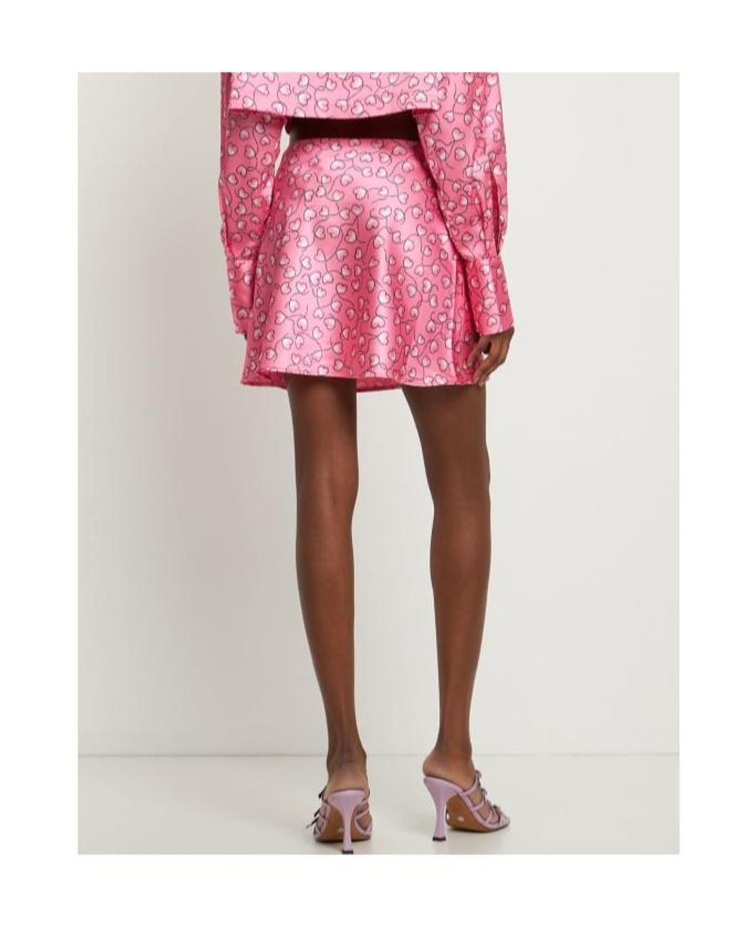 ROTATE BIRGER CHRISTENSEN Red Printed Midi Skirt