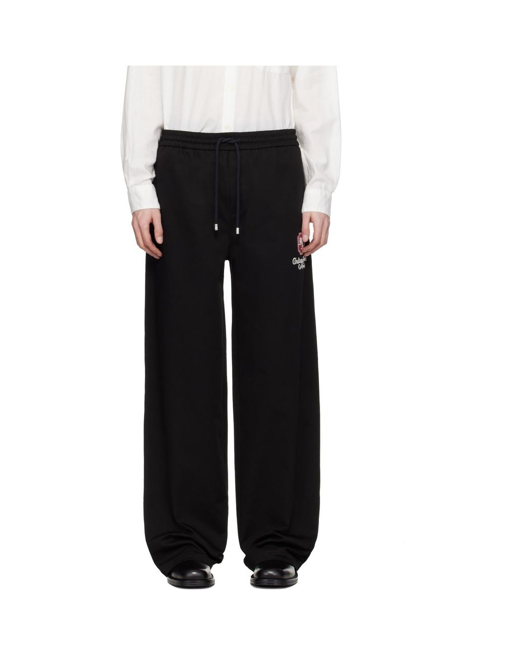 Amiri Black Logo Wide-Leg Pants for men