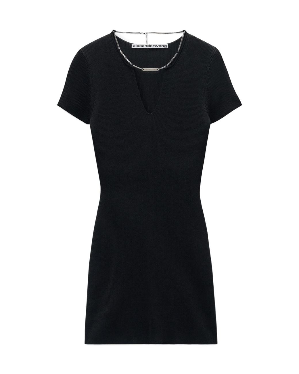 Alexander Wang Black Logo Nameplate Bodycon Minidress