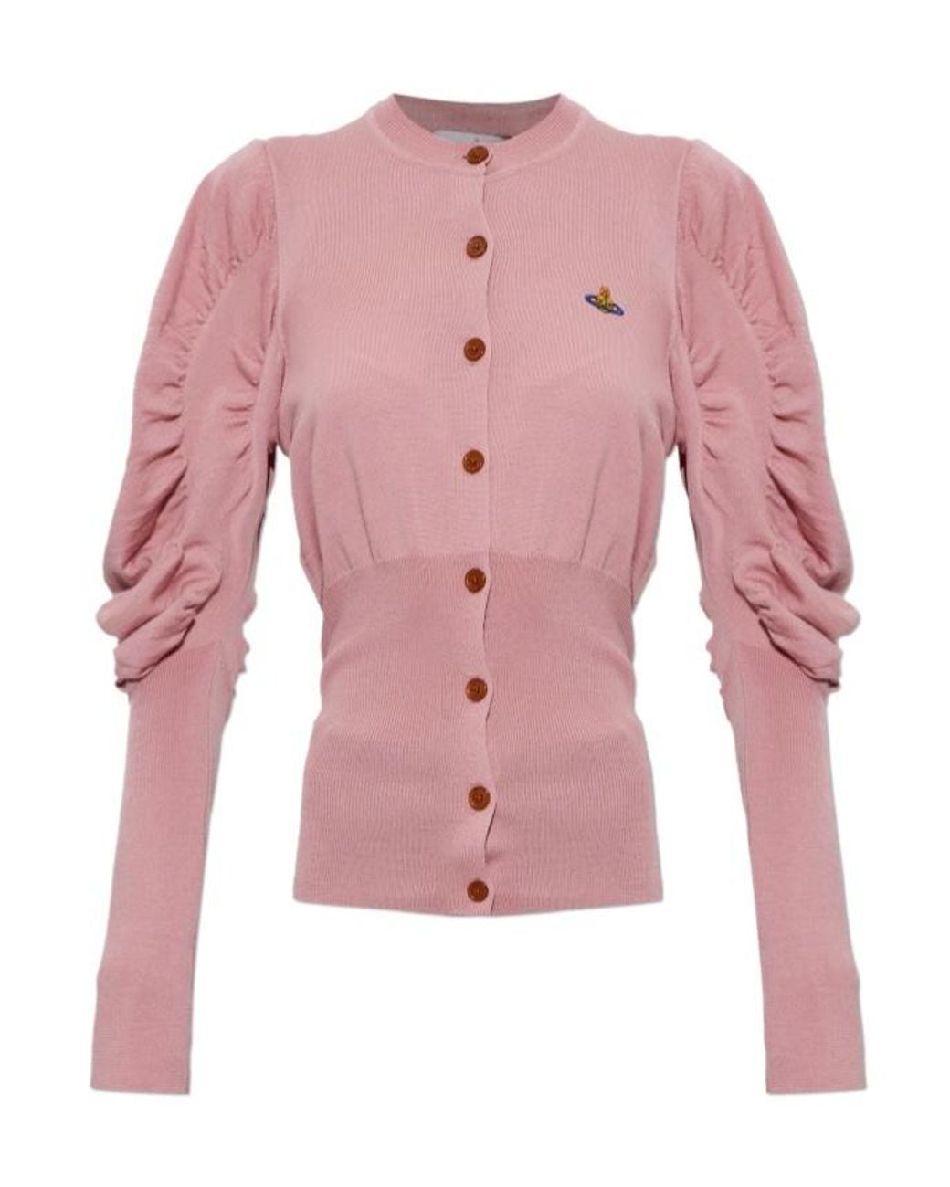 Vivienne Westwood Pink Eli Ruched-Sleeve Cardigan