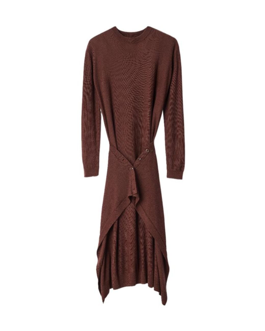 Lemaire Brown Buttoned Knitted Dress