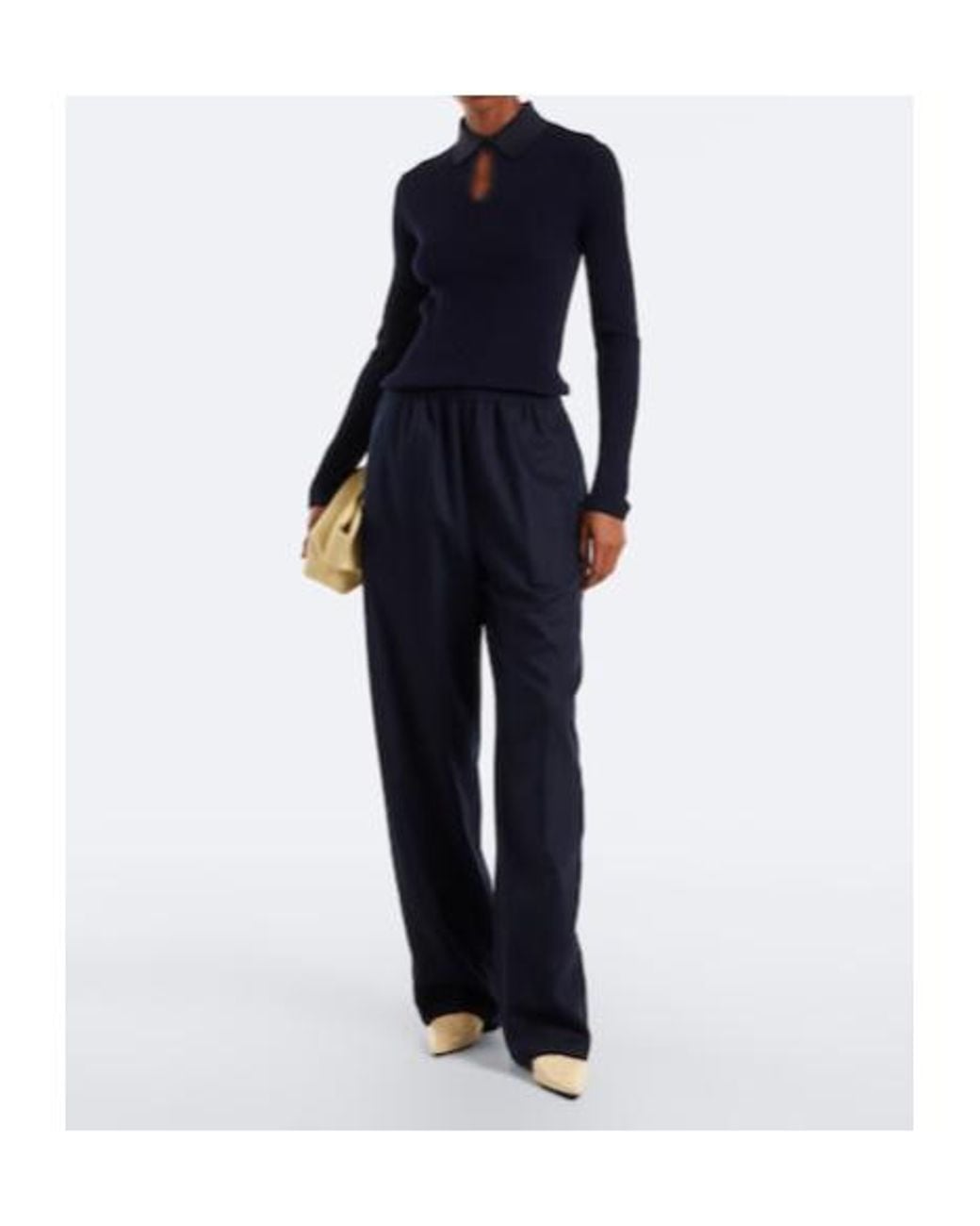 Jil Sander Blue Wool Straight Pants
