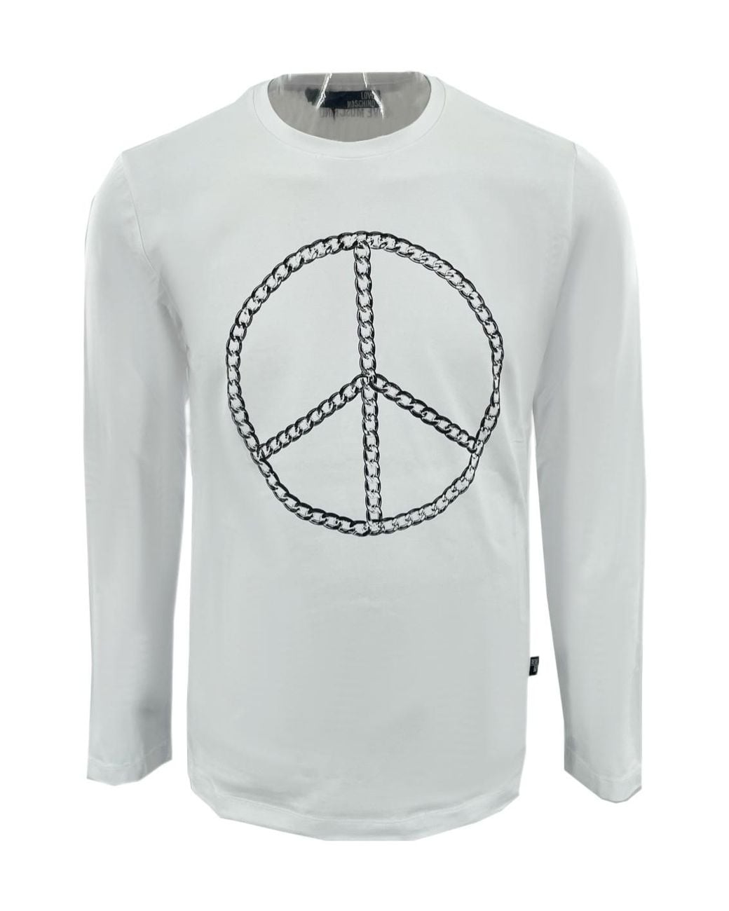 Moschino Gray Round Collar And Long-Sleeved T-Shirt for men