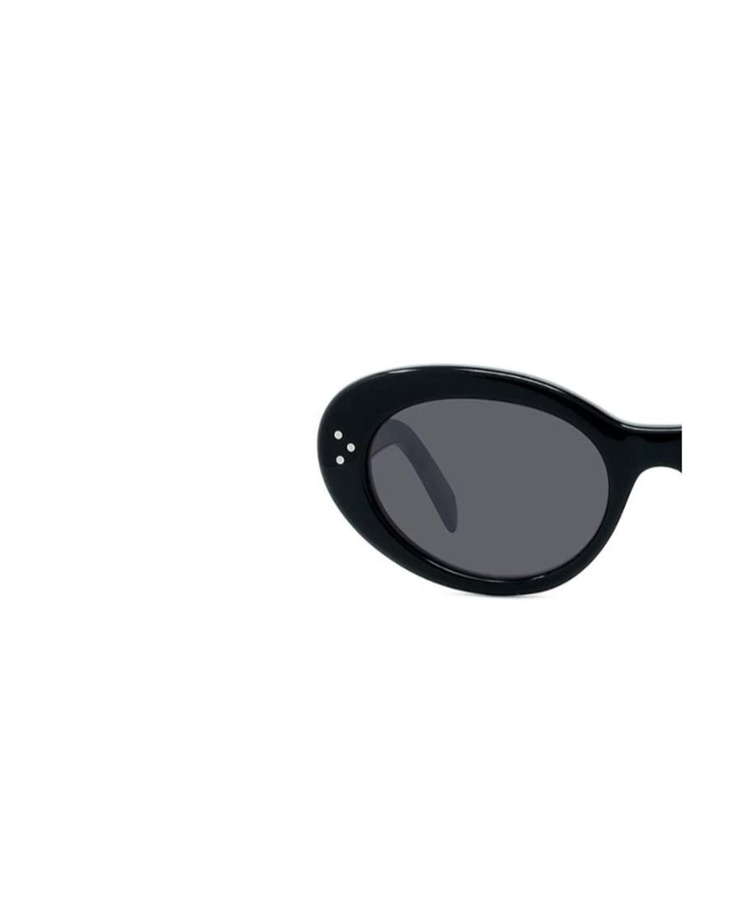 Céline White Oval-Frame Tinted Sunglasses