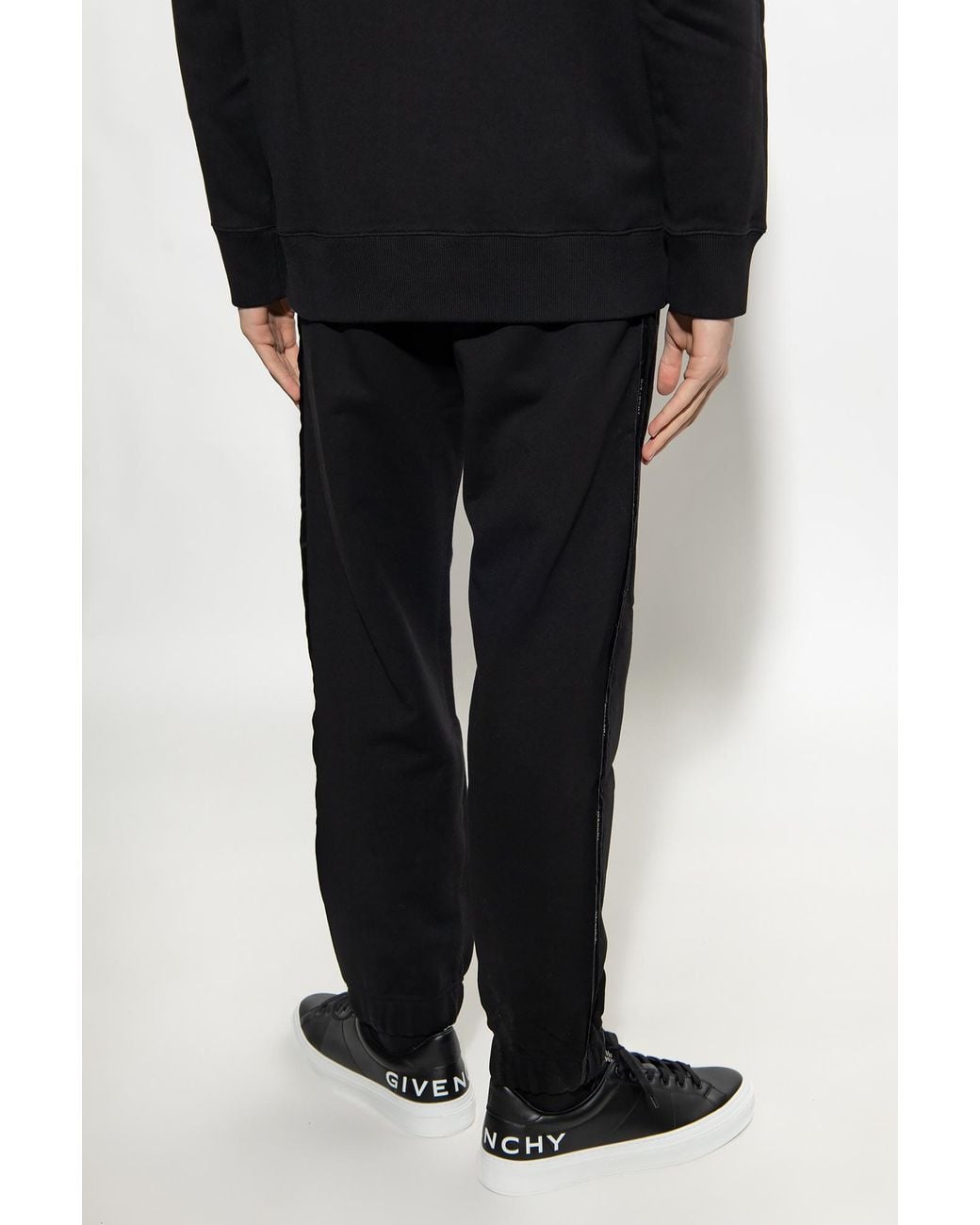 Givenchy Black Logo Tape Sweatpants for men