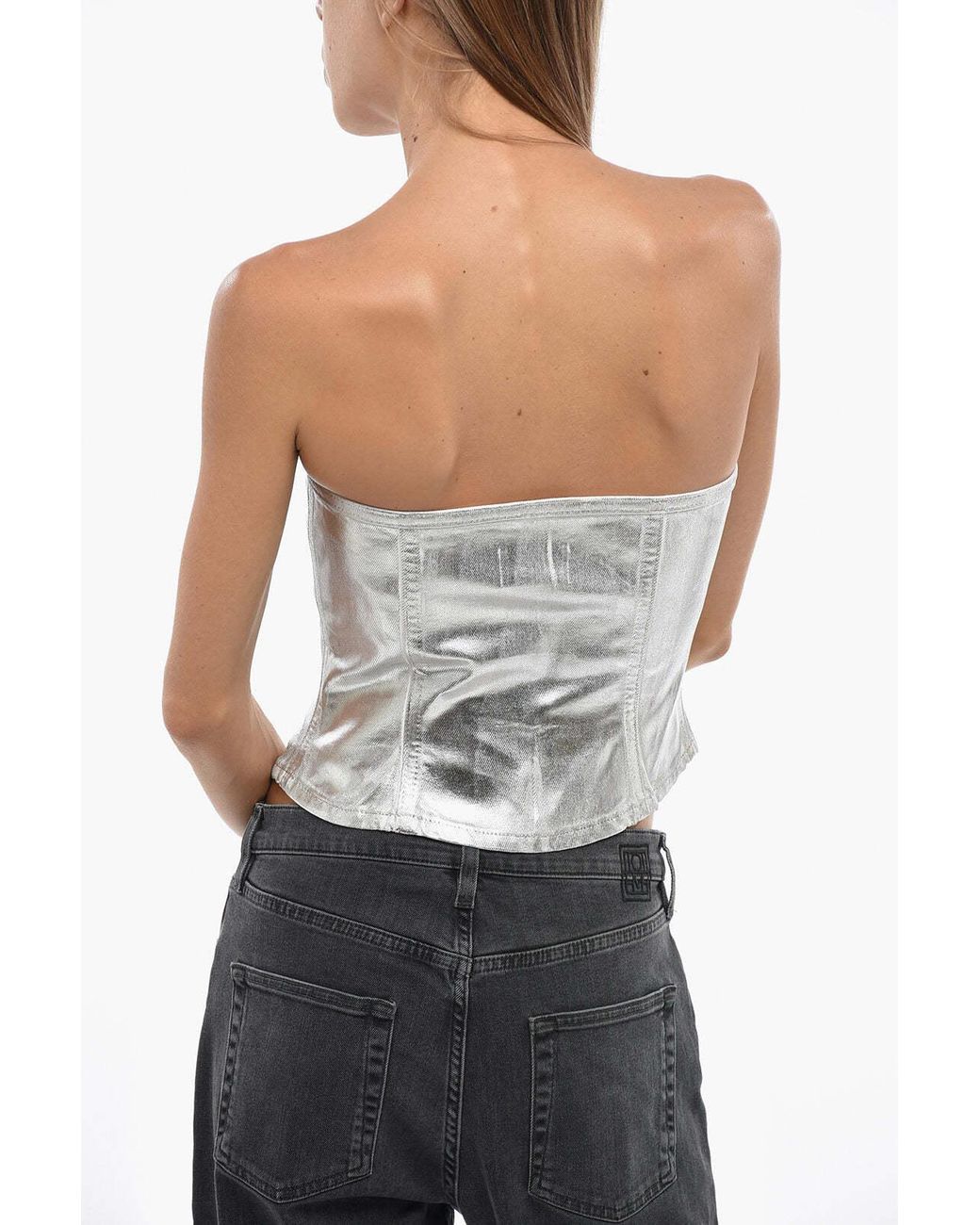 Ganni White Button-Front Top