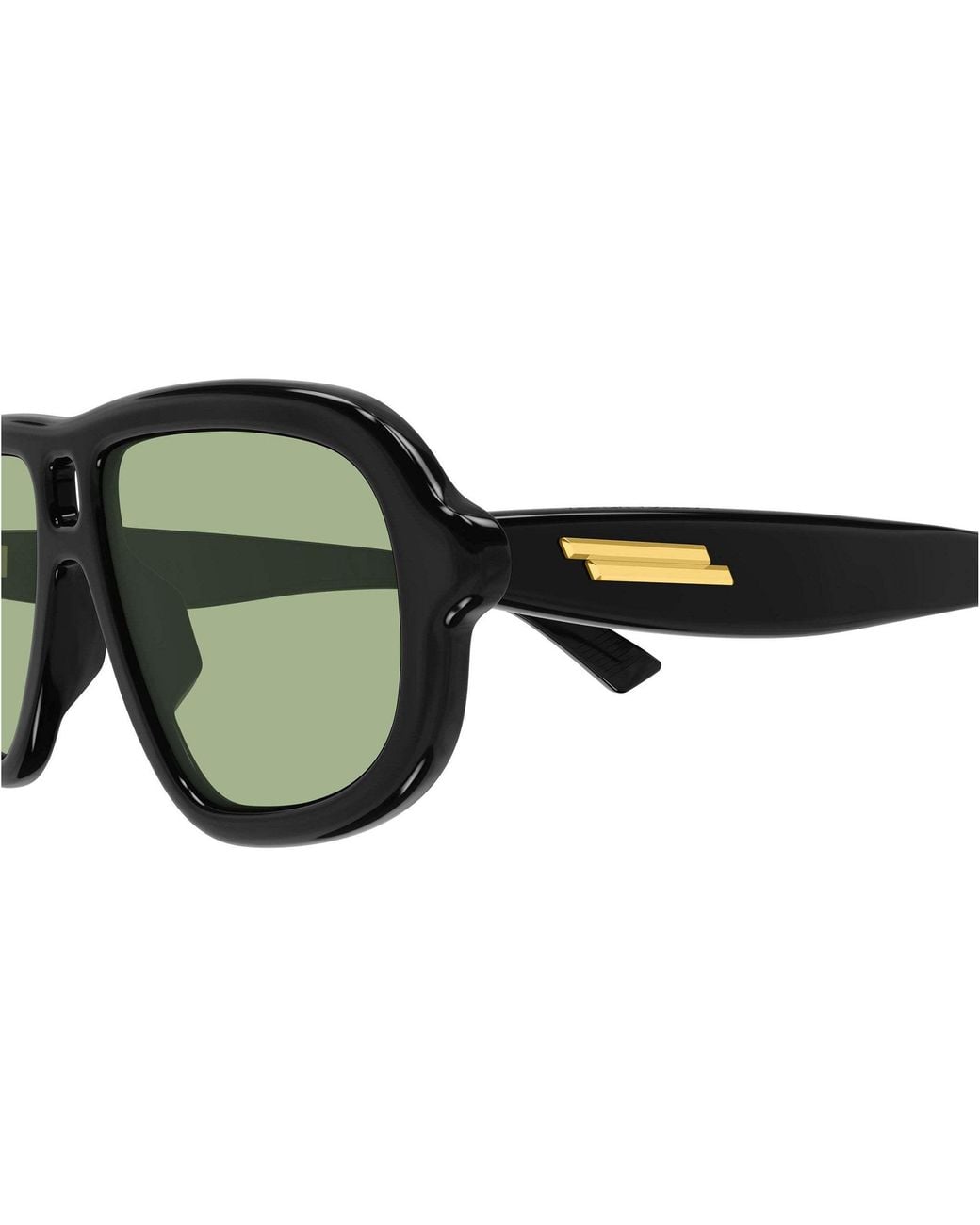 Bottega Veneta Green Eyewear Sophia Ribbon Aviator Frame Sunglasses for men
