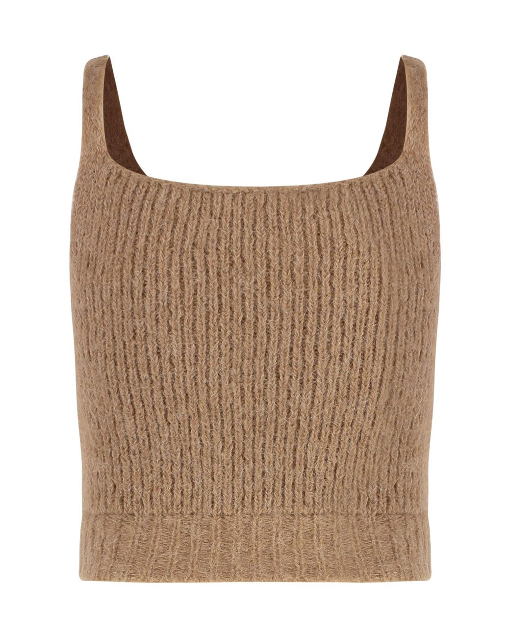 Peserico Brown Ribbed Knit Top