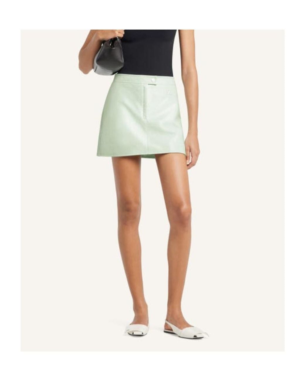 Courreges Green Courrèges Reedition Vinyl Mini Skirt