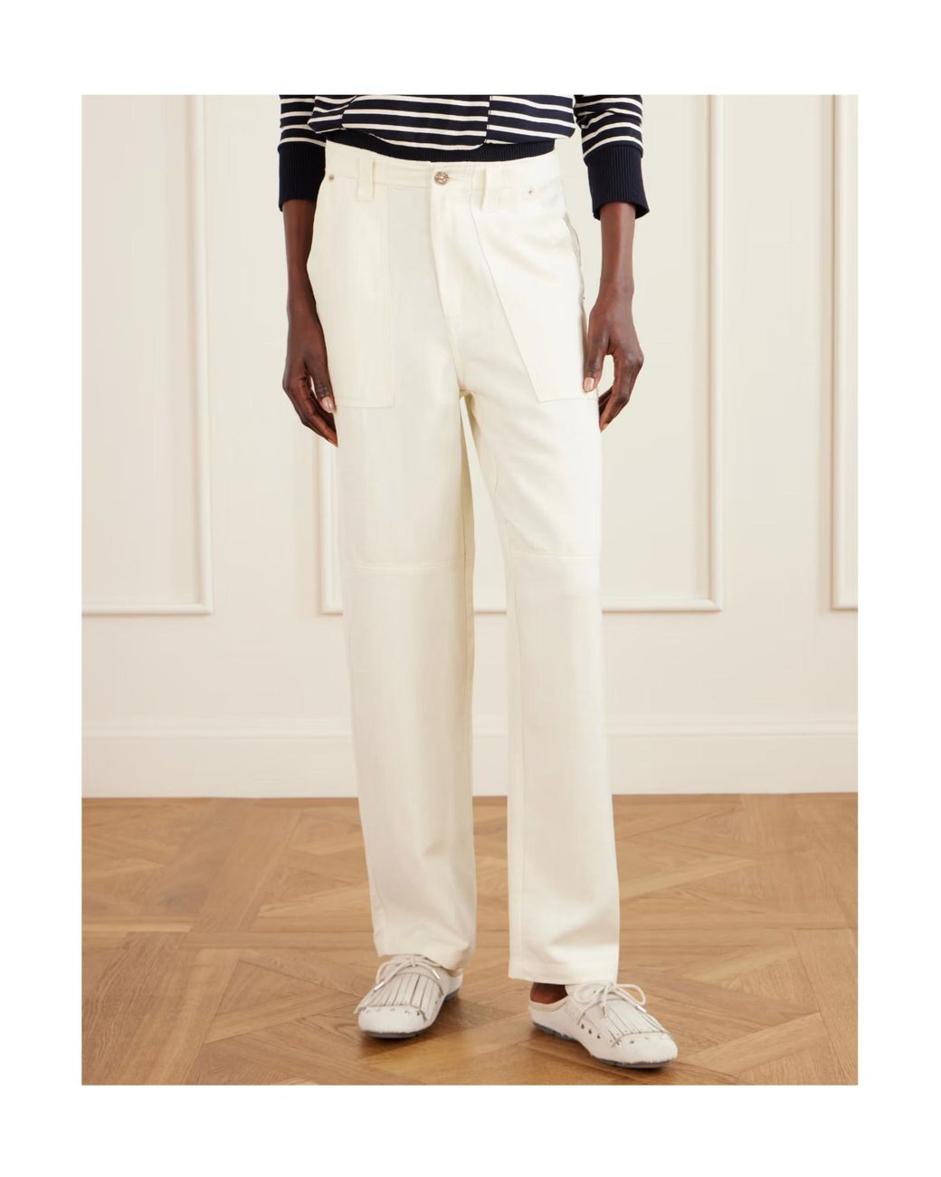 Wales Bonner White Hymn Button-Flap Pocket Trousers