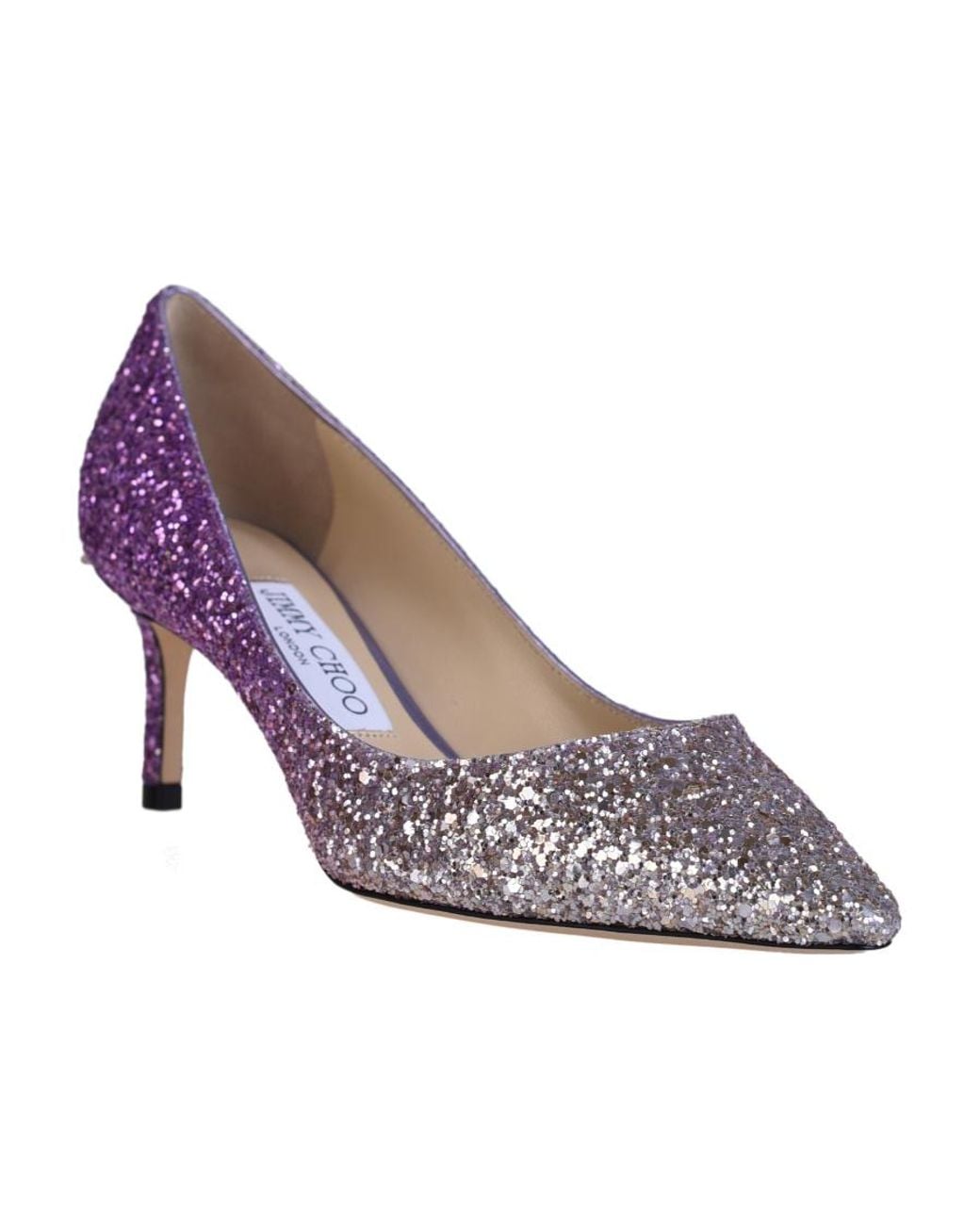 Jimmy Choo Purple Logo Matching High-Heeled Shoes