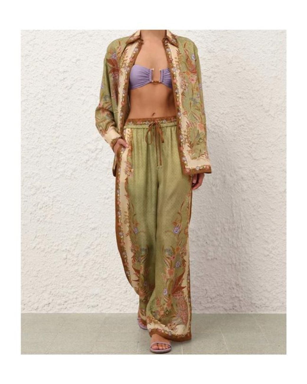 Zimmermann Natural Indra Wide-Legged Trousers
