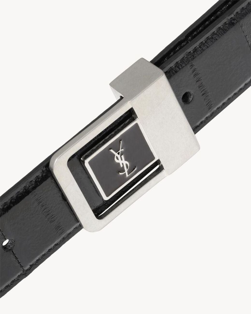 Saint Laurent White La 66 Belt for men
