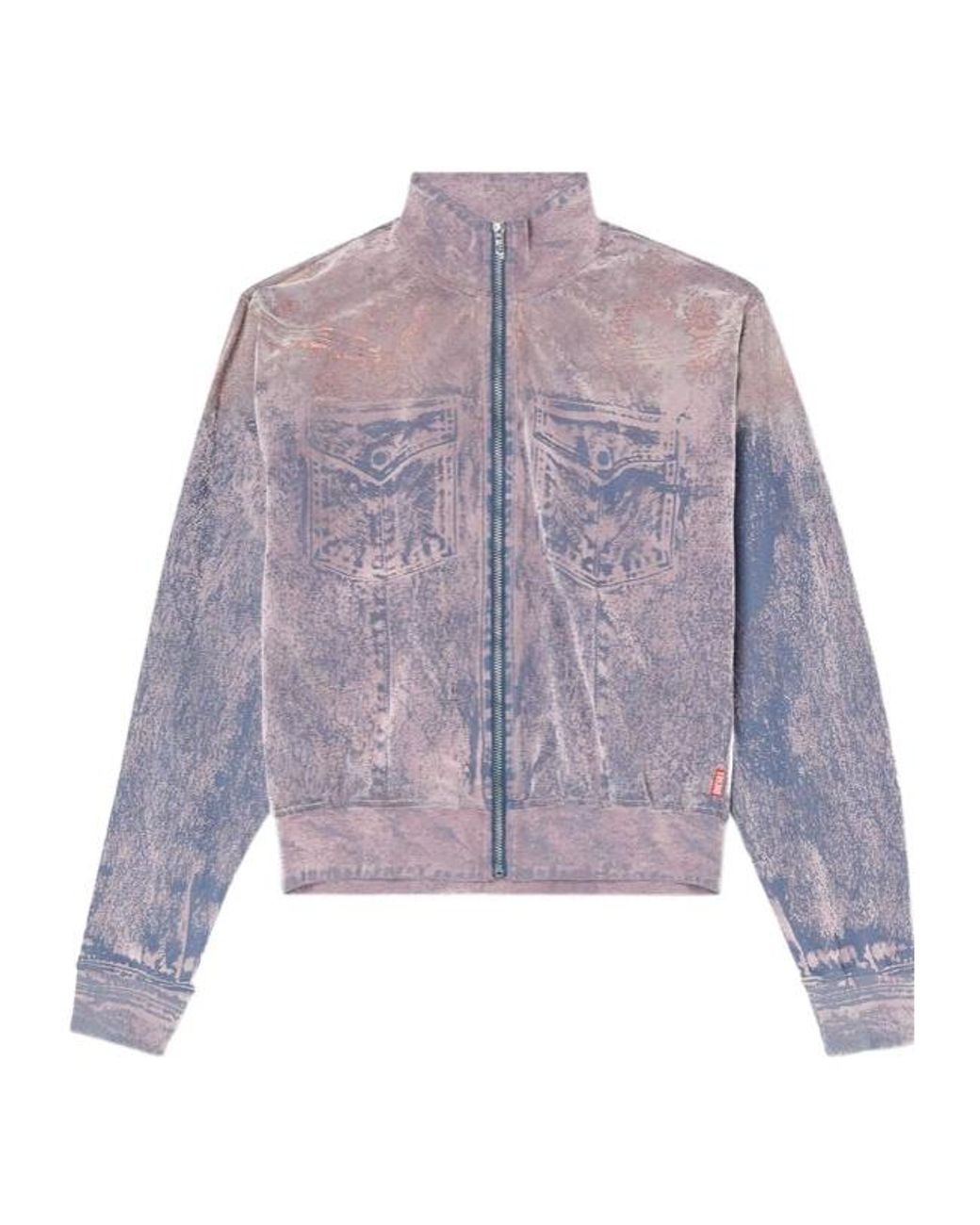 DIESEL Purple F-Slitly Zip-Up High Neck Sweatshirt