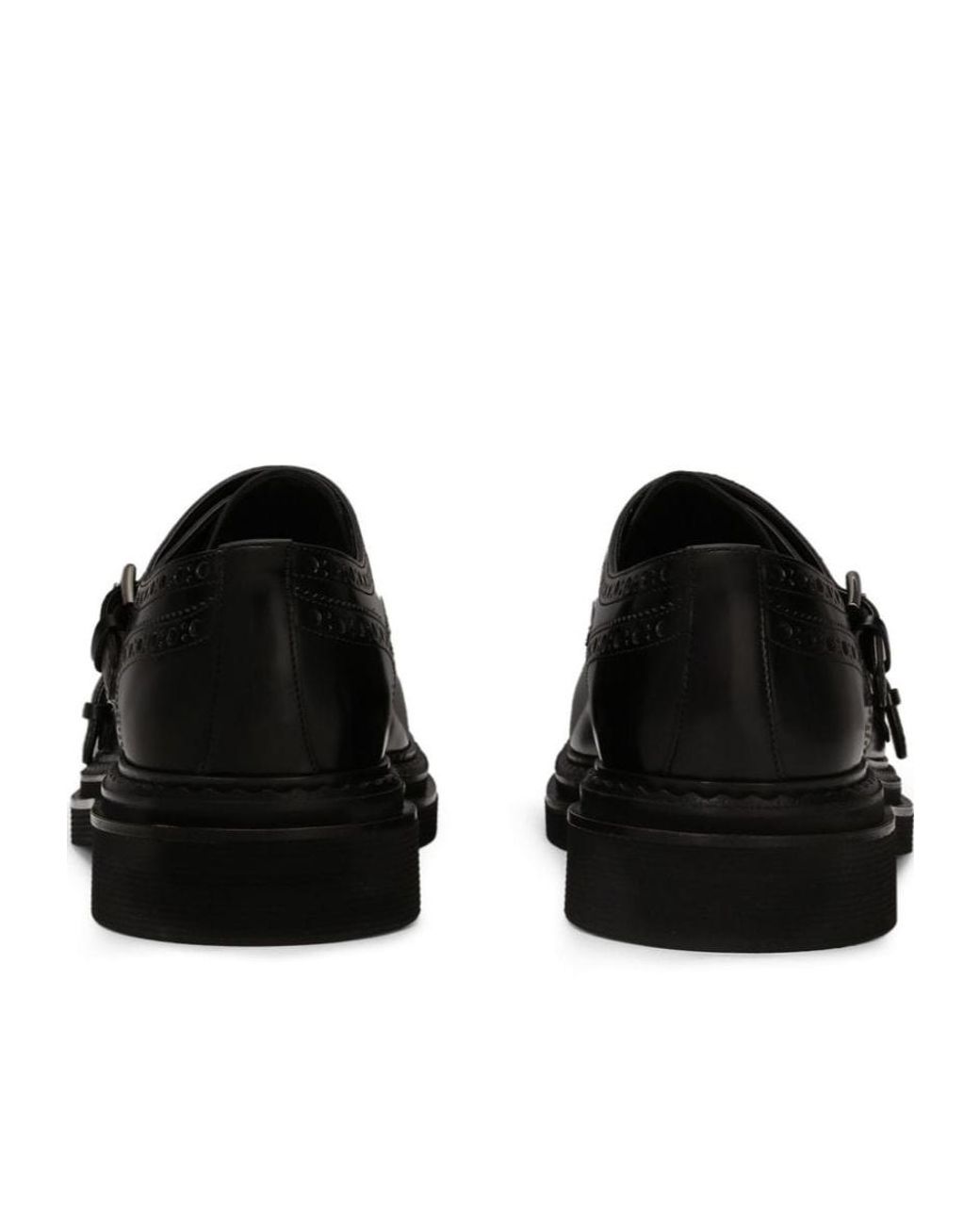 Dolce & Gabbana Black Round Head Loafer Shoes for men