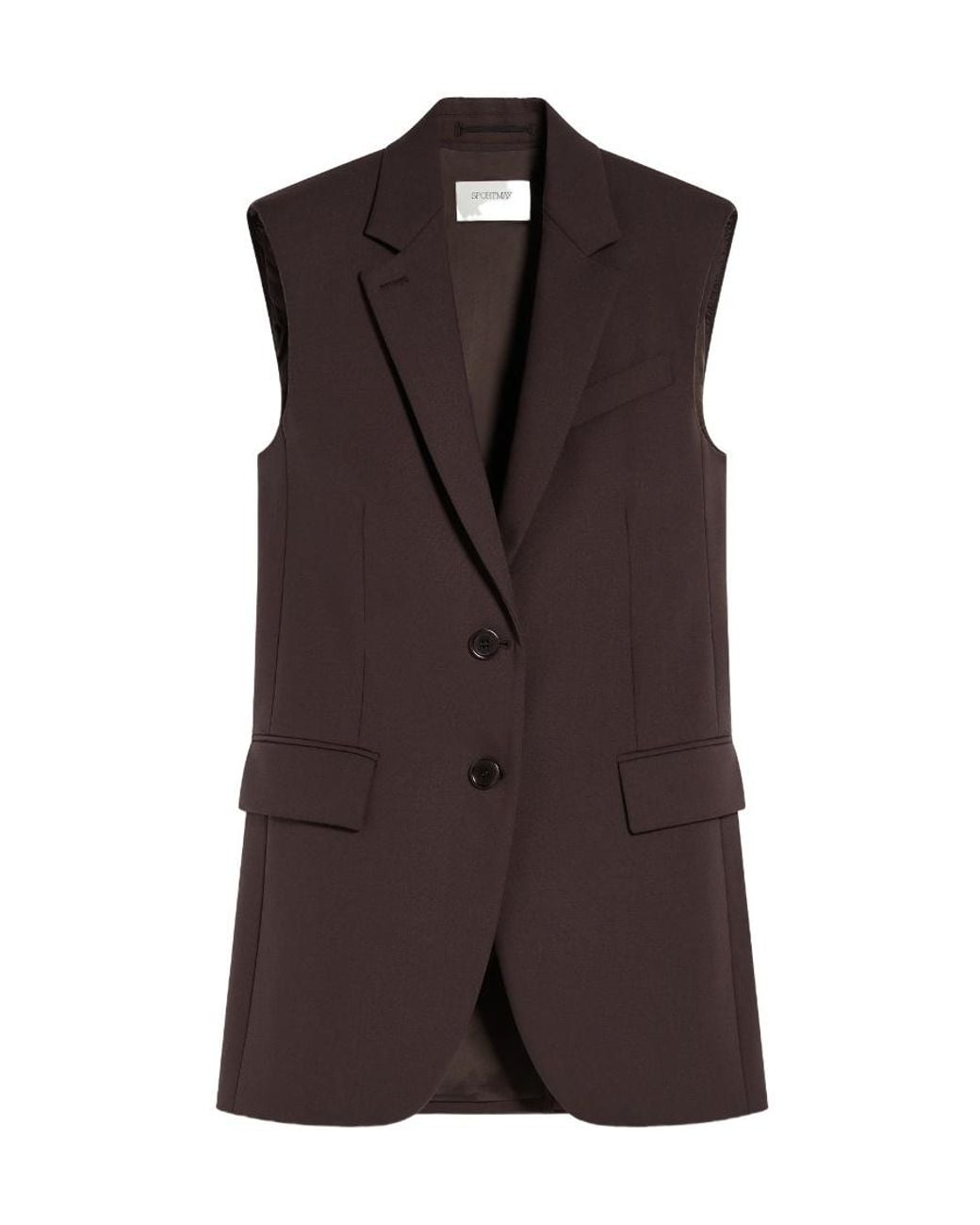 Sportmax Brown Single-Breasted Sleeveless Gilet