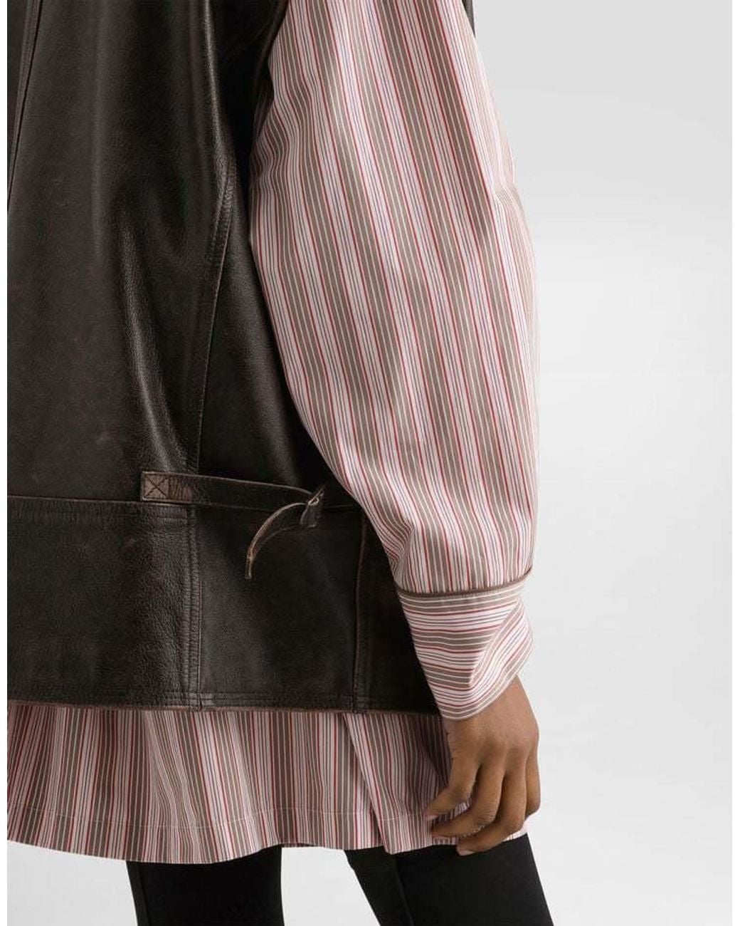 Dolce & Gabbana Brown Zip-Up Vest