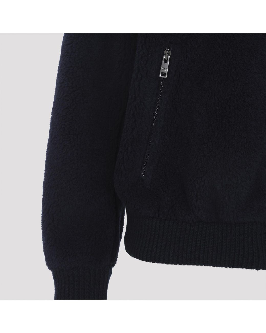 Prada Blue Fleece Bomber Jacket