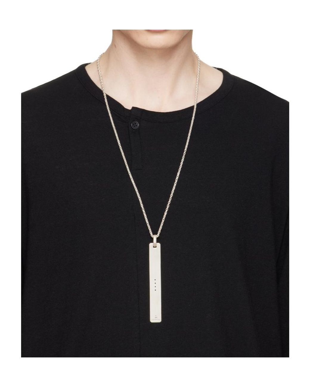 Parts Of 4 White Plate Necklace for men