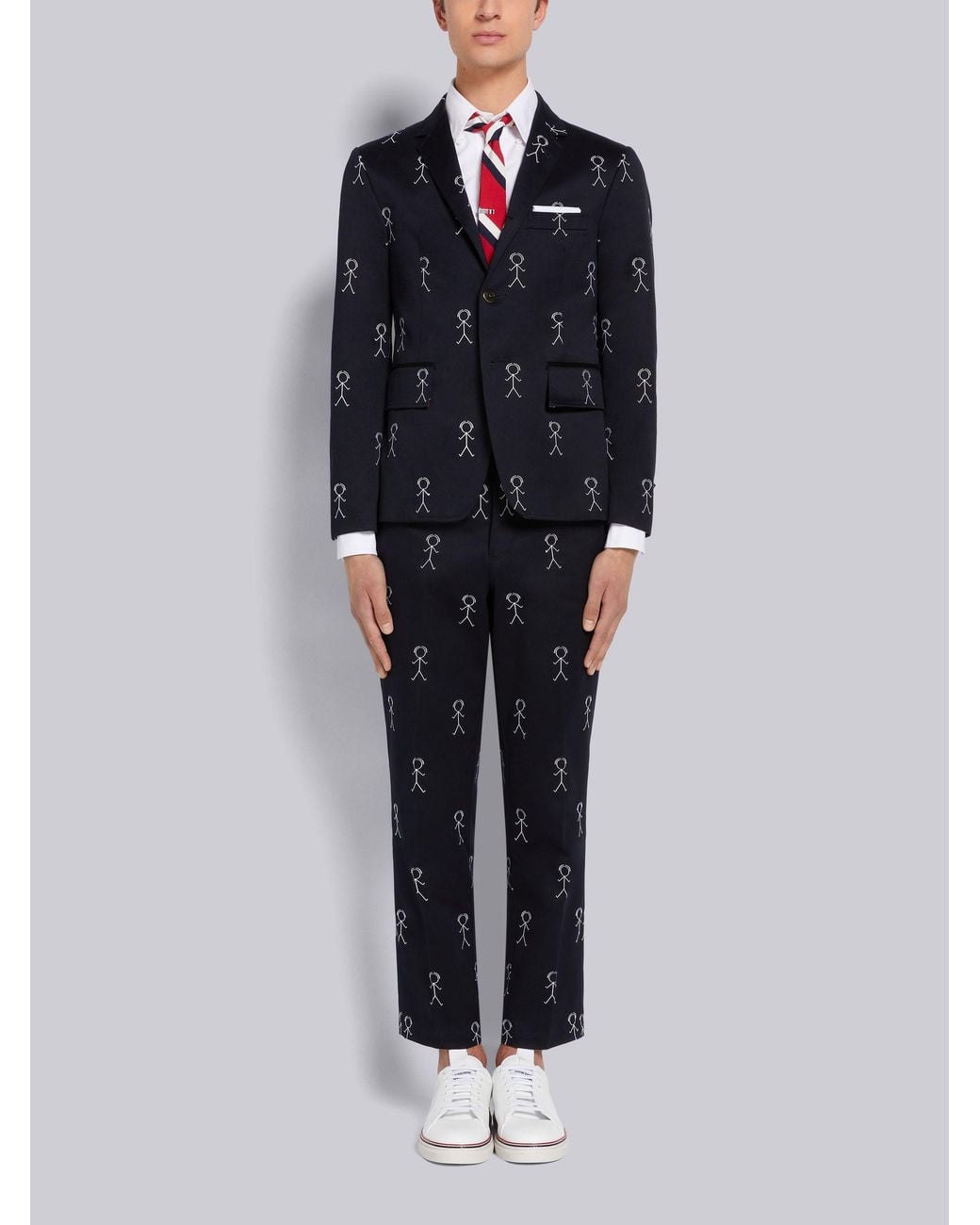 Thom Browne Blue Logo Details Casual Pants for men