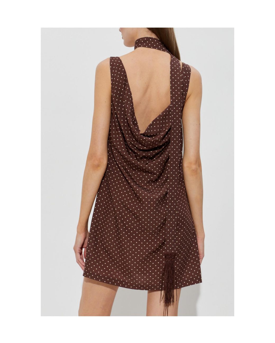 Posse Brown Evie Polka-Dot Mini Dress