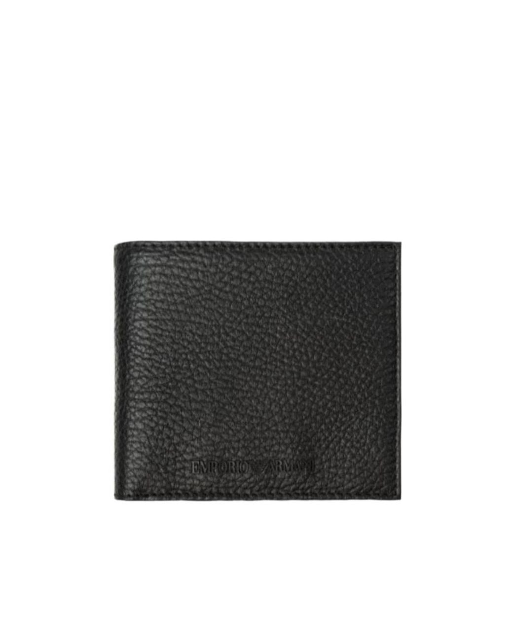 Emporio Armani Black Logo Detailed Bi-Fold Wallet for men