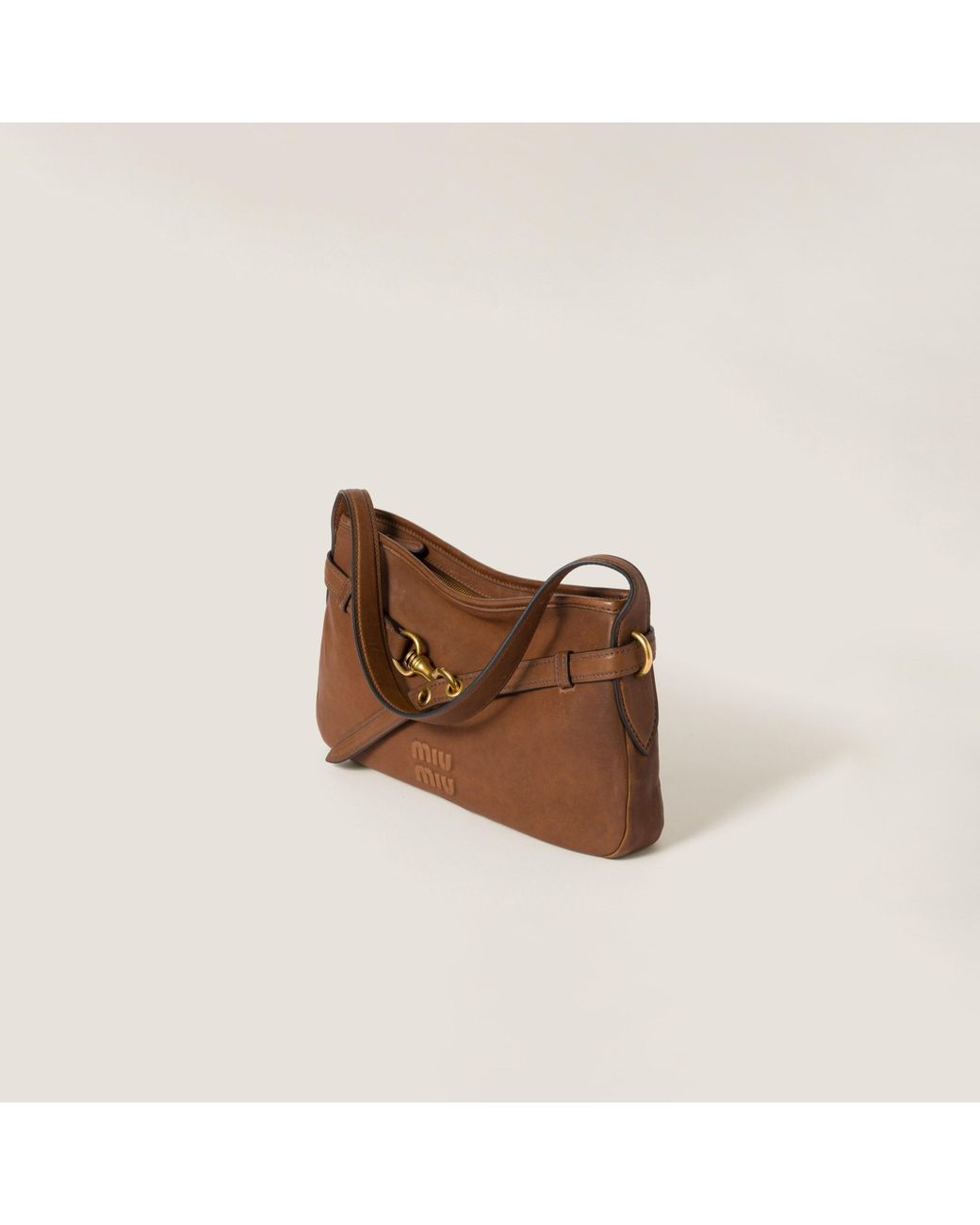 Miu Miu Brown Aventure Nappa Leather Bag