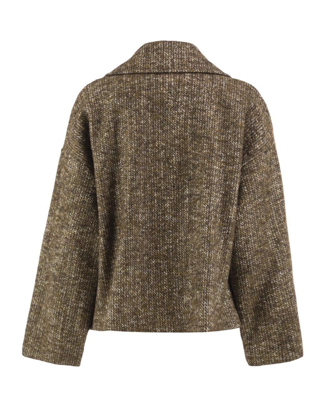 Antonelli Green Long-Sleeve Blazer With Lapel Collar