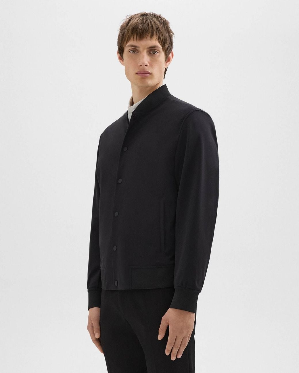 Theory Blue Button-Up Bomber Jacket for men