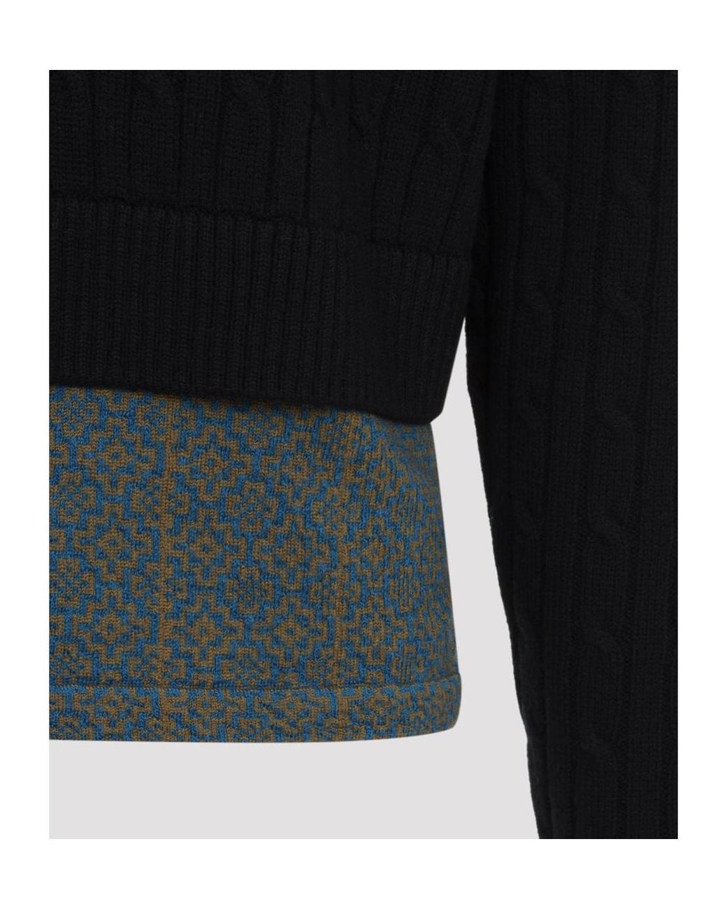 Dries Van Noten Black Long-Sleeved Sweater for men