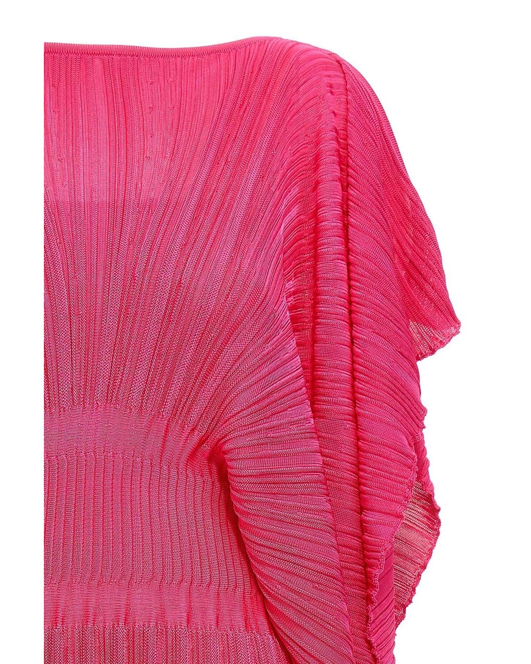 Antonino Valenti Pink Pleated Fitted Waist Dress