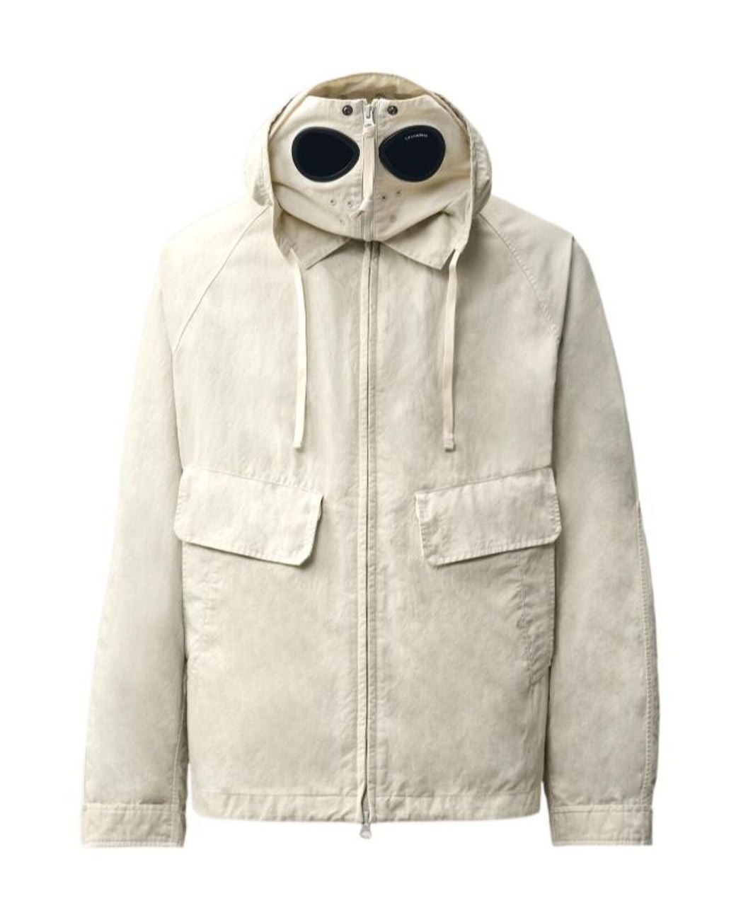 C P Company Natural Goggle-Detail Drawstringd Jacket for men