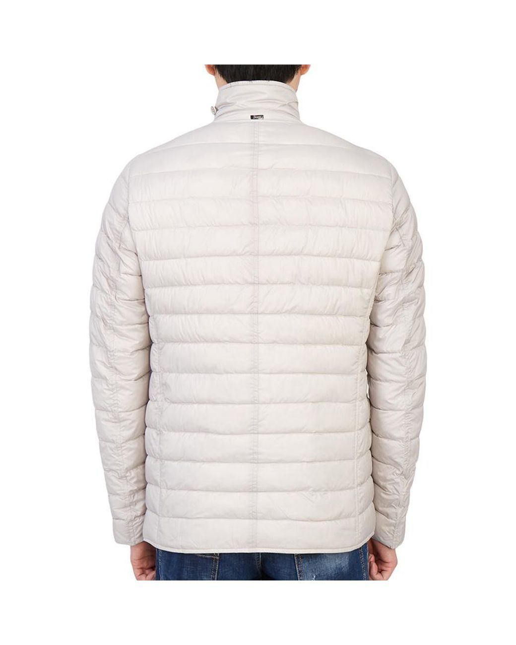 Herno White Padded Button-Up Jacket for men
