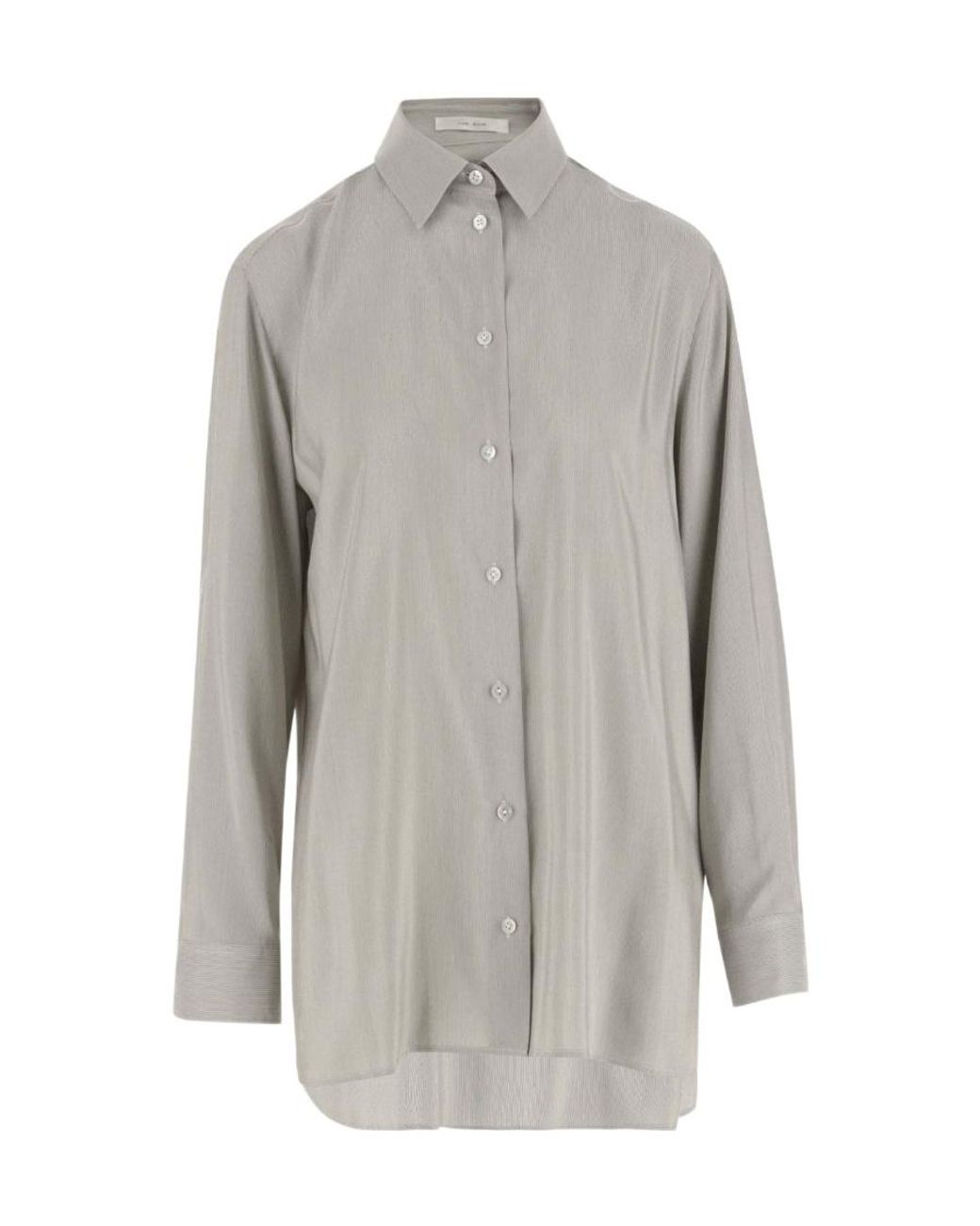 The Row Gray Sisilia Button-Down Shirt