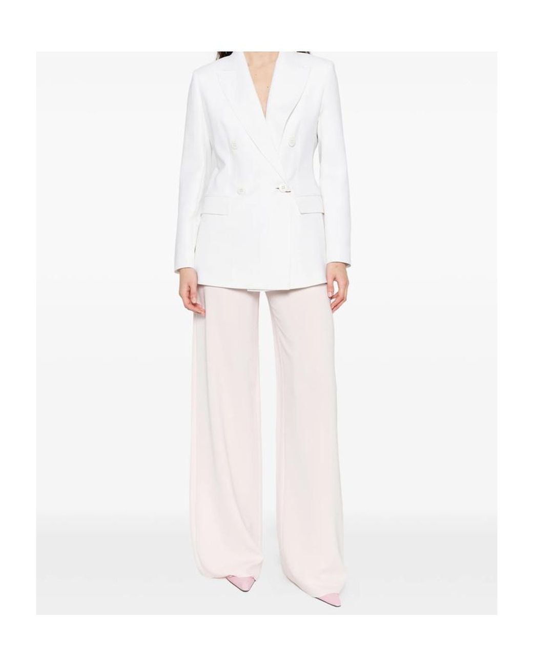 Max Mara White Casual Pants With Belt Loops