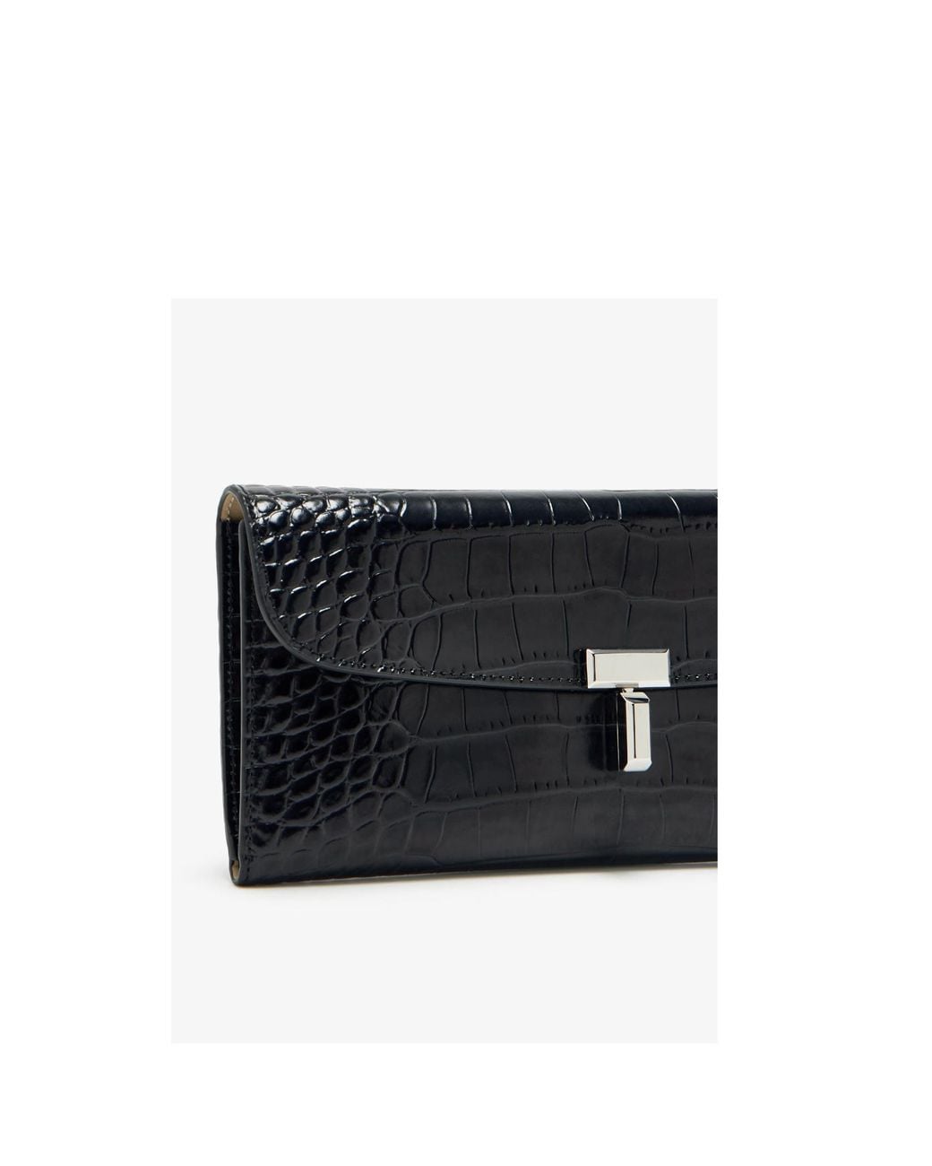 Totême  Black Totême T-Lock Embossed Wallet