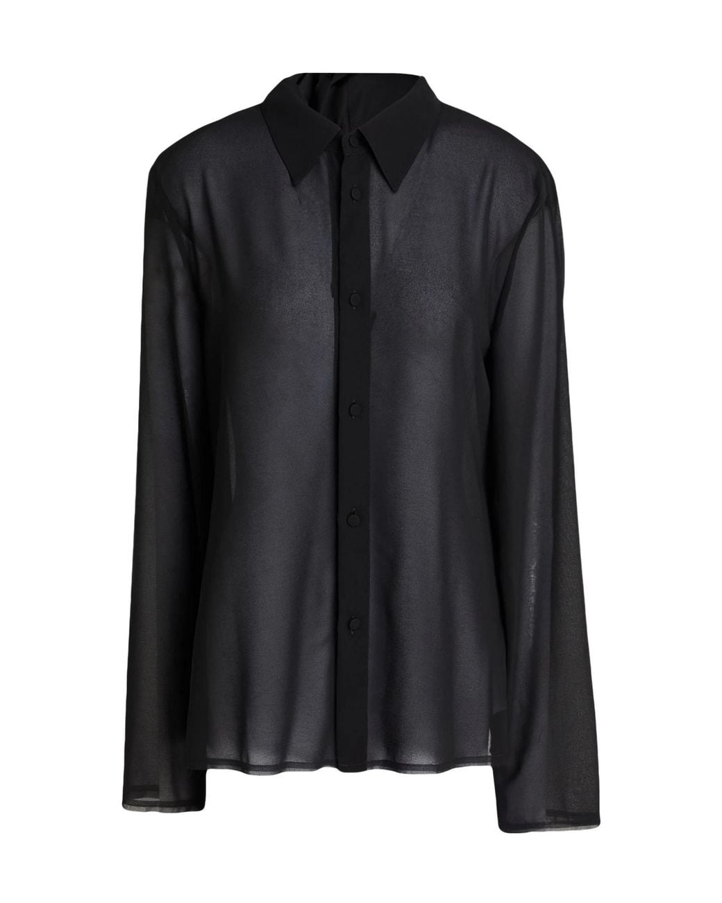 MM6 by Maison Margiela Black Solid Colour Shirts Blouses