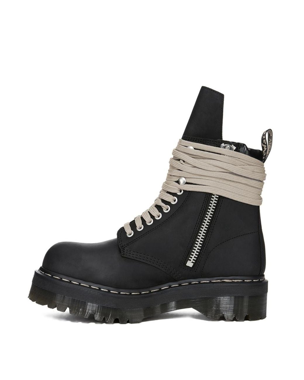 Rick Owens X Dr. Martens Black Round-Toe Short Boots