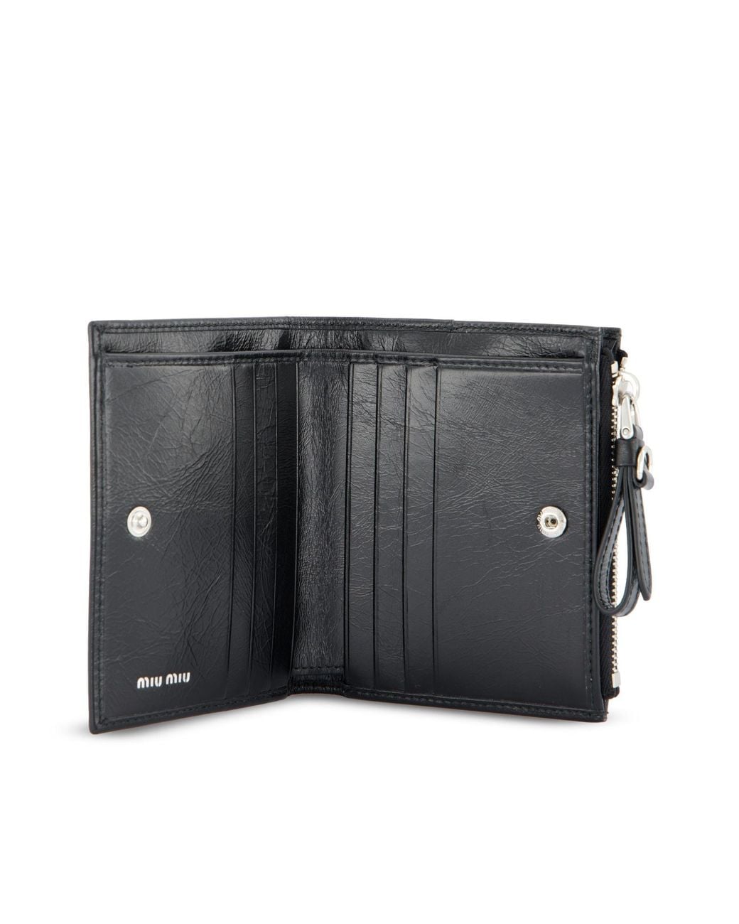Miu Miu Black Logo Leather Wallet