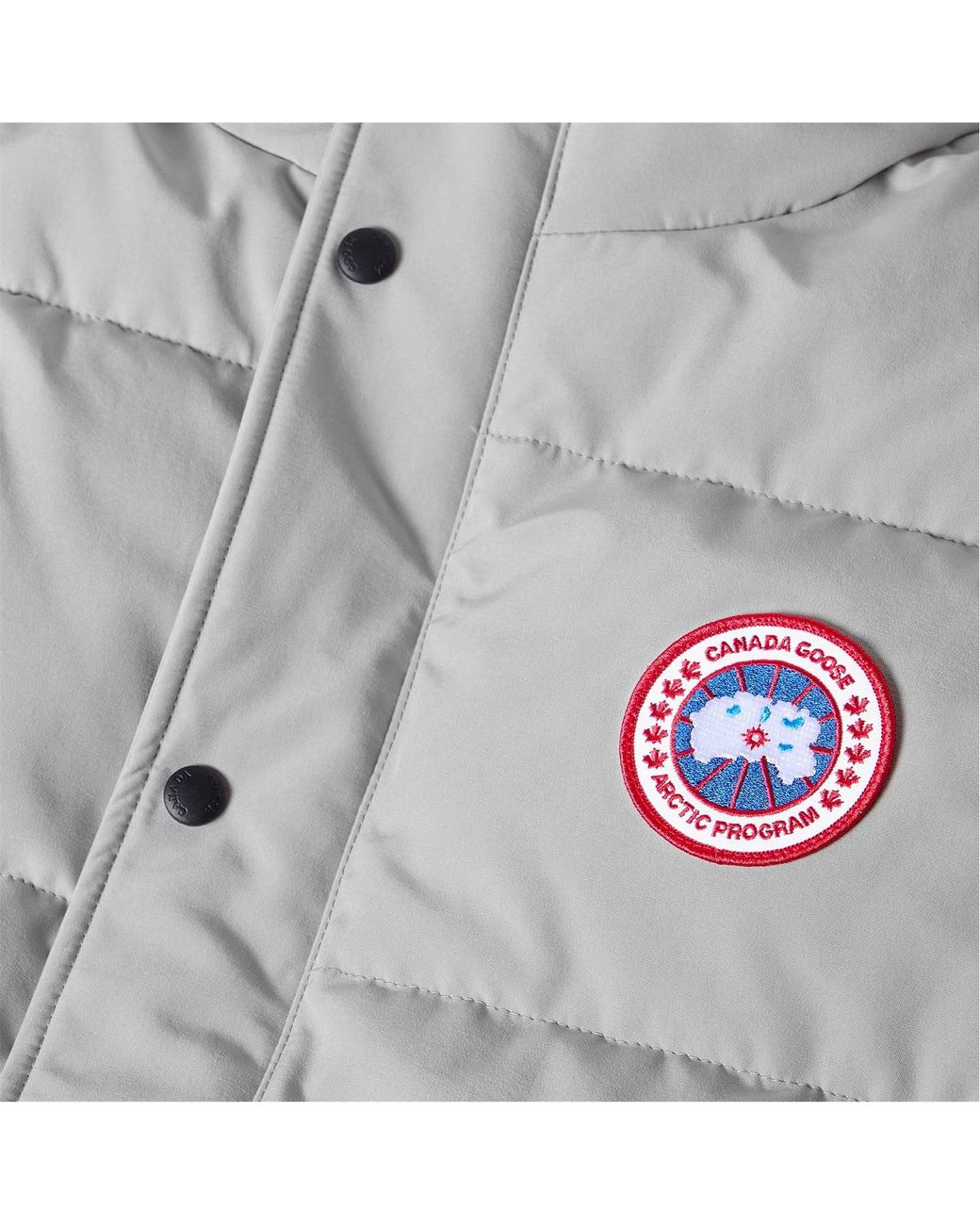 Canada Goose Gray Down Vest With Logo Patch for men