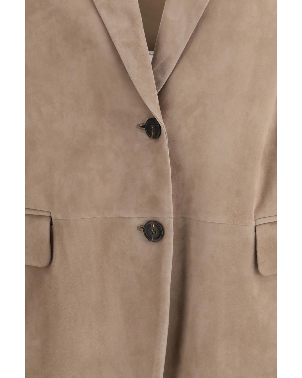 Brunello Cucinelli Brown Suede Jacket With Monile