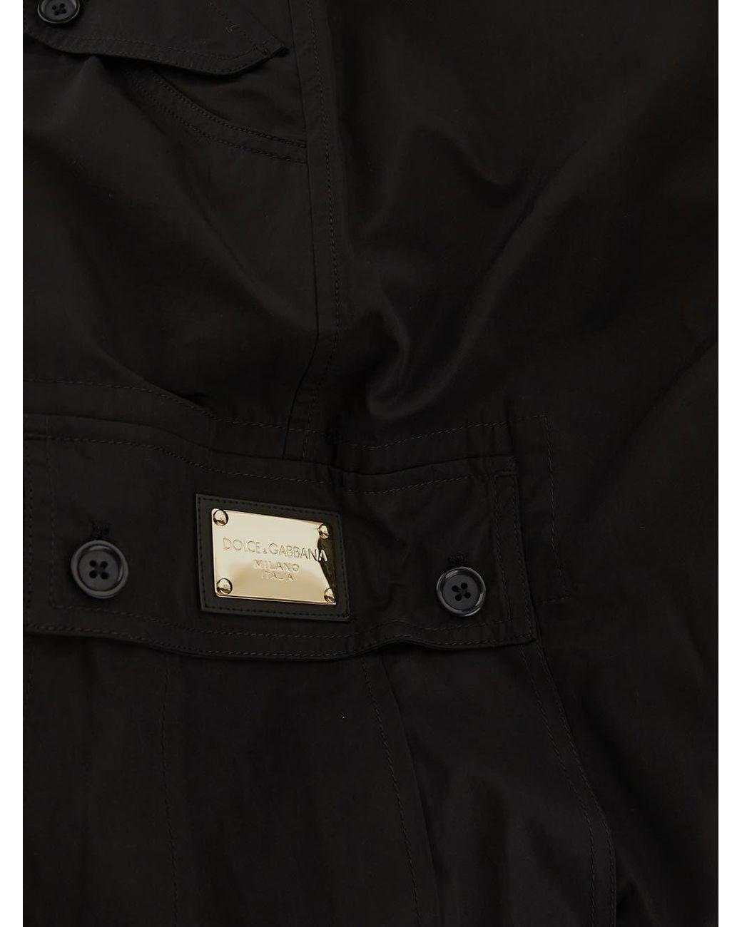 Dolce & Gabbana Black Logo Plaque Cargo Pants for men