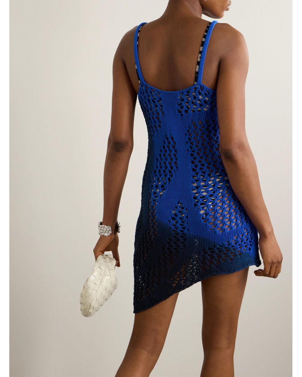 The Attico Blue Cotton Mini Dress