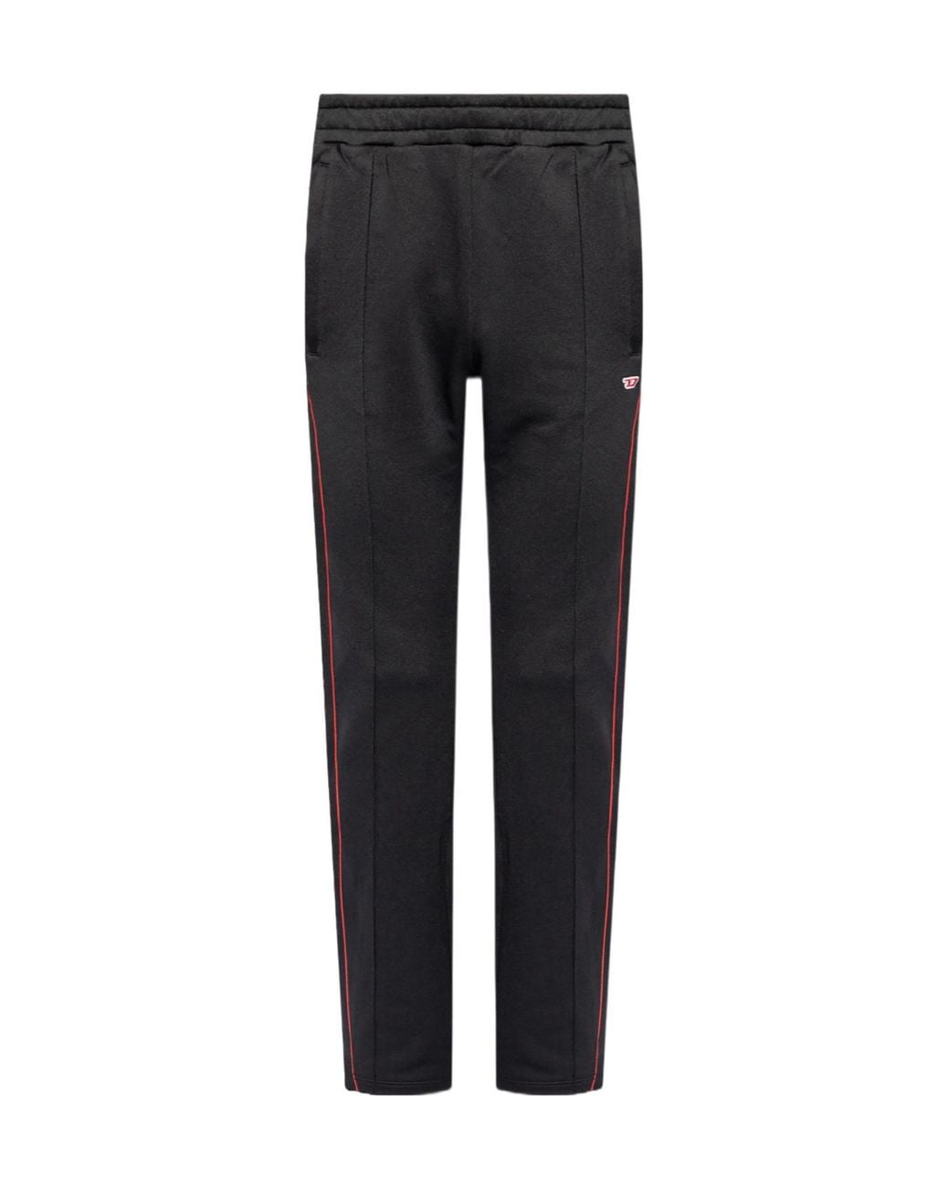 DIESEL Black Logo Embroidered Sweatpants for men