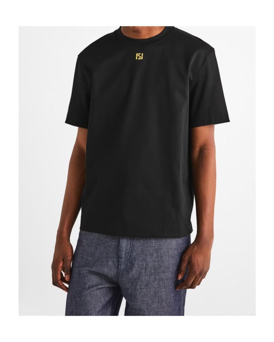 Fendi Black Logo Short-Sleeved T-Shirt for men