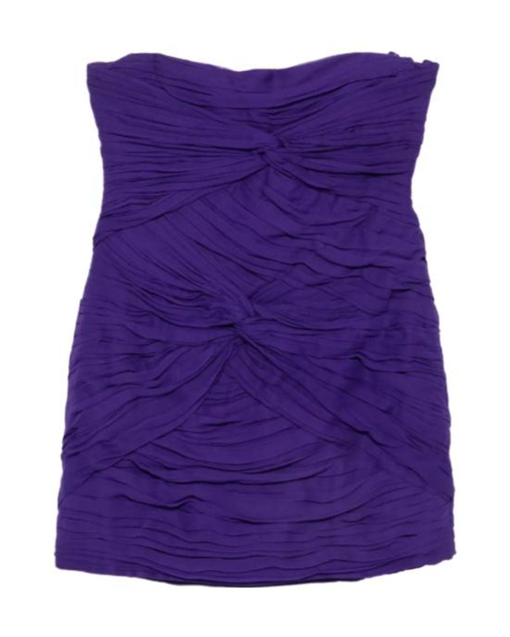 Blumarine Purple Ruched Strapless Mini Dress