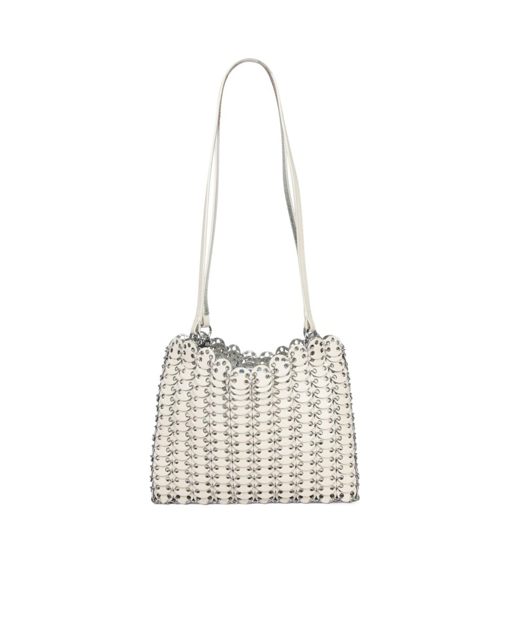Rabanne White 1969 Chain-Link Leather Shoulder Bag