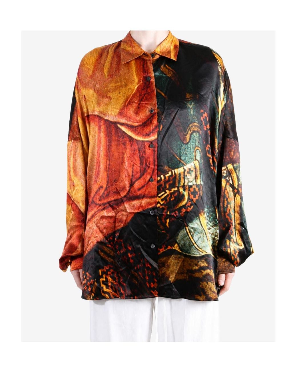 Dries Van Noten Orange Long-Sleeved Shirt