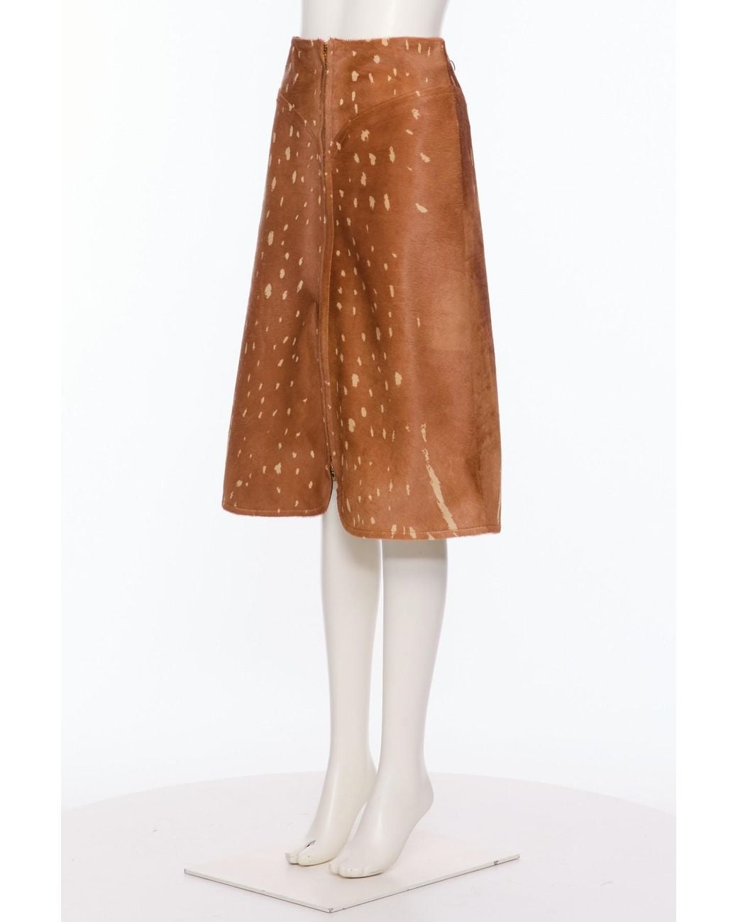 Valentino Brown Zippered Skirt